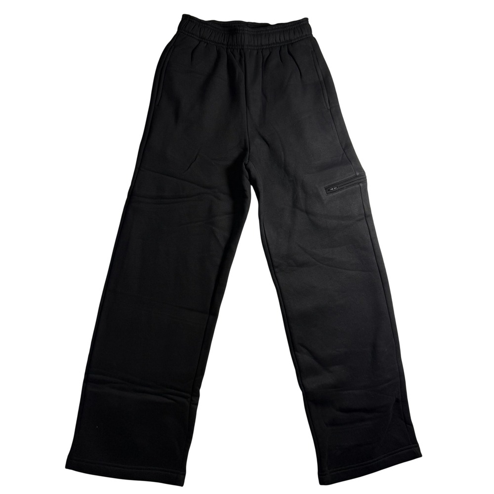 Comfrt Black Straight Leg Cargo Sweatpants Size XS Zip Pockets Unisex NEW